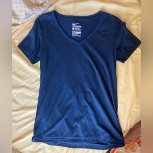 Navy Blue Small Nike Dri-Fit Tee Athletic Cut